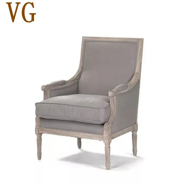 Factory Wholesale French Antique Oak Armchairs Natural Style Living Room Dining Room Bedroom Hotel School Hospital Leisure Chair