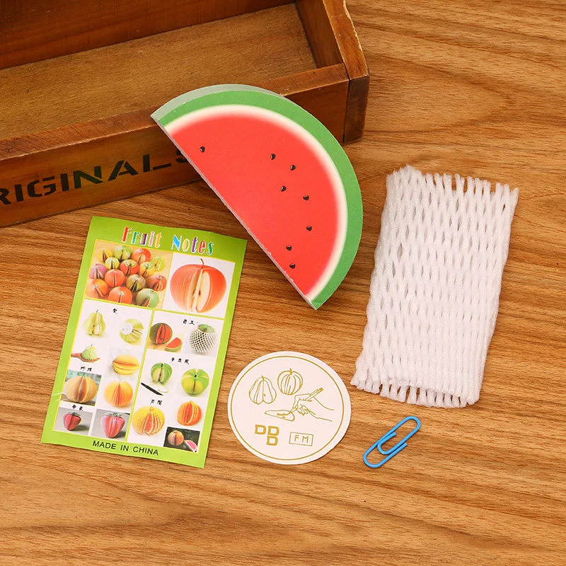 Red Apple Note Paper 3D Creative Vegetable and Fruit Note Paper Cute and Irregular Convenient Message Note Book