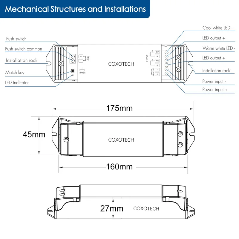 COXO V2 CCT Светодиодная лента контроллер 5-летняя гарантия 12v 24v 5 звезд V2 V2-L RF CCT светодиодный контроллер