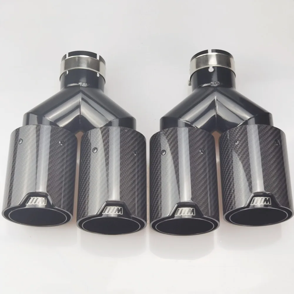 M performance Muffler Dual Carbon Fiber+black stainless Suitable for bmw car modification Exhaust Tips End Pipes