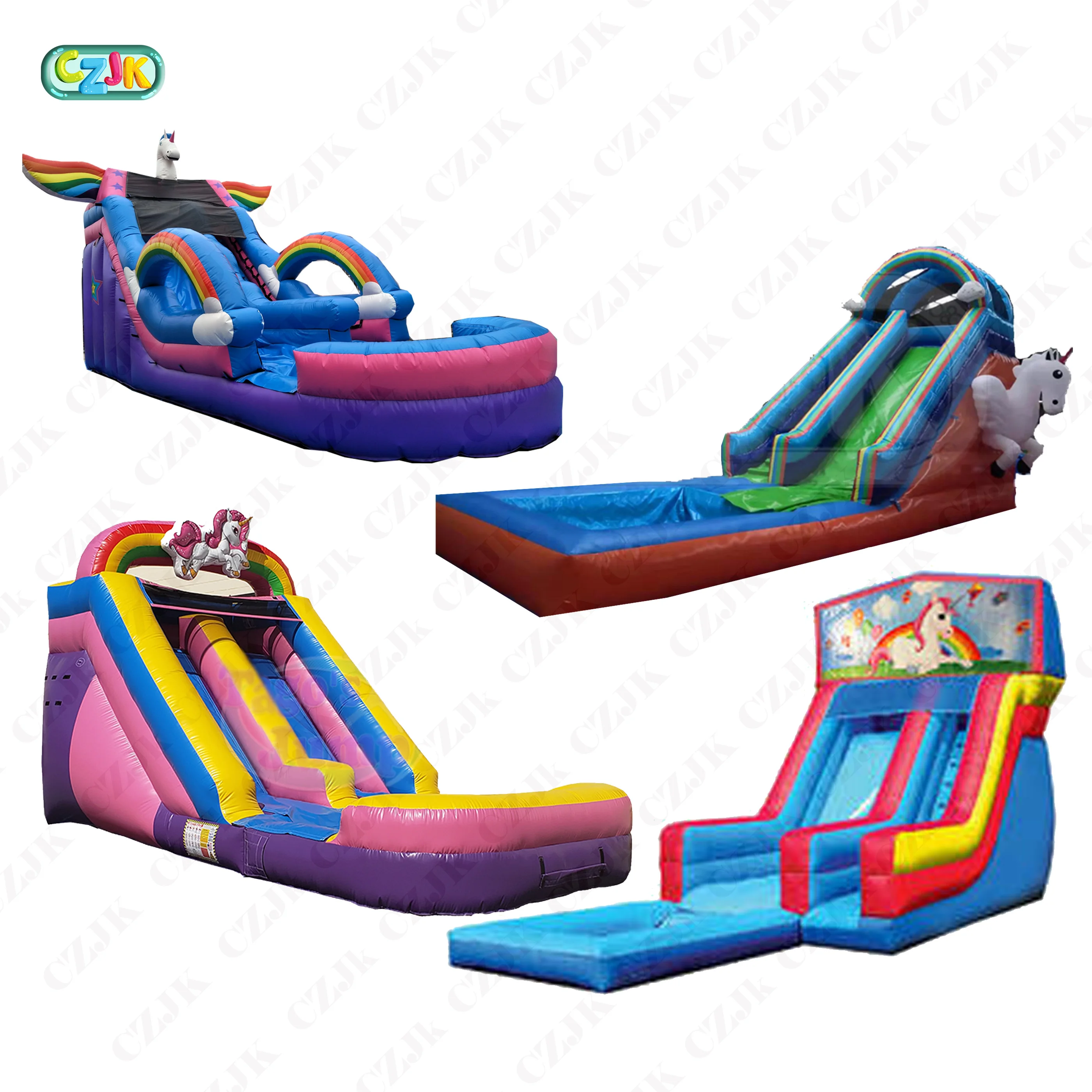 
giAnt backyard inflatable cartoon unicorn slide with pool waterslide inflatable rainbow unicorn water slide jumpers for sale 