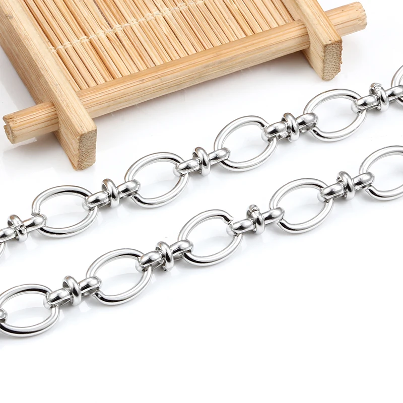 Handmade Titanium Stainless Steel Chain For Women Men Two Size Oval Shape Accept Customization Chains For DIY Jewelry