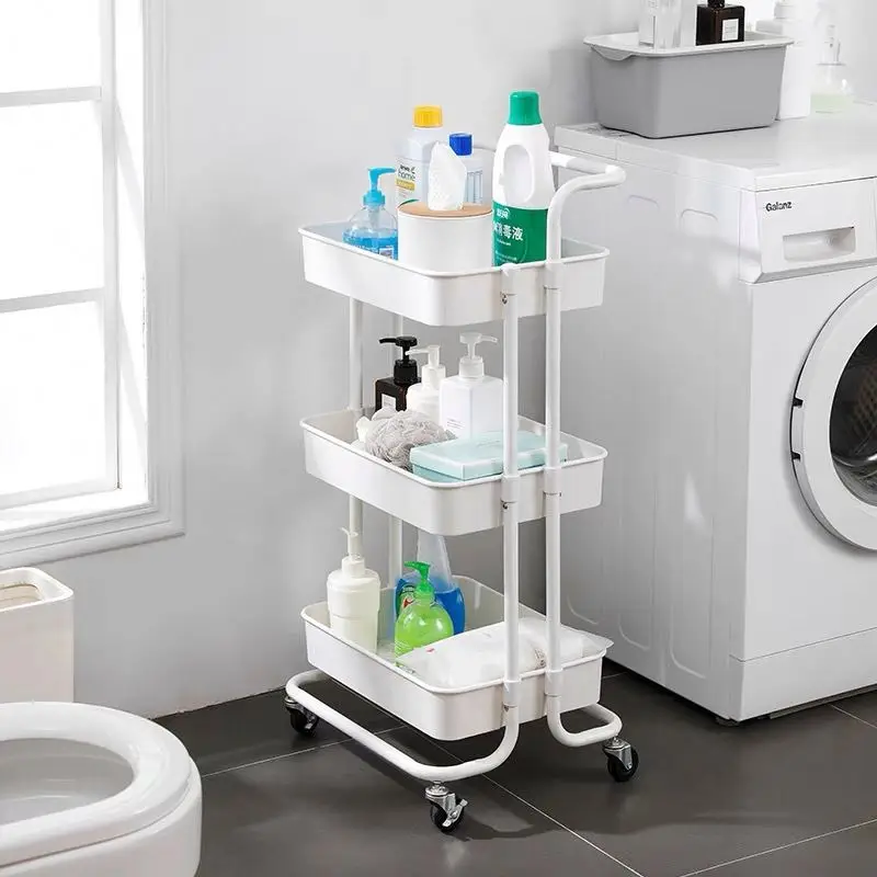 Hot Sale Kitchen Bathroom Rolling Service Cart Beauty Salon Barrow Storage Trolley Organizer Shelves House Shelf Carts
