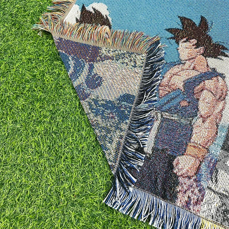MOQ 1pc Anime tapestry woven  Throw Blanket Custom dragon z ball custom Tapestry blanket