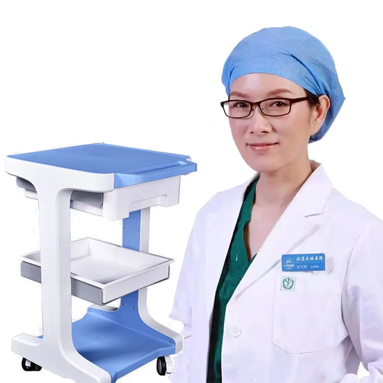 New arrival Beauty trolley Cart Computer  New Trolley Design Simple OEM Hospital Furniture Adjustable medical Trolley