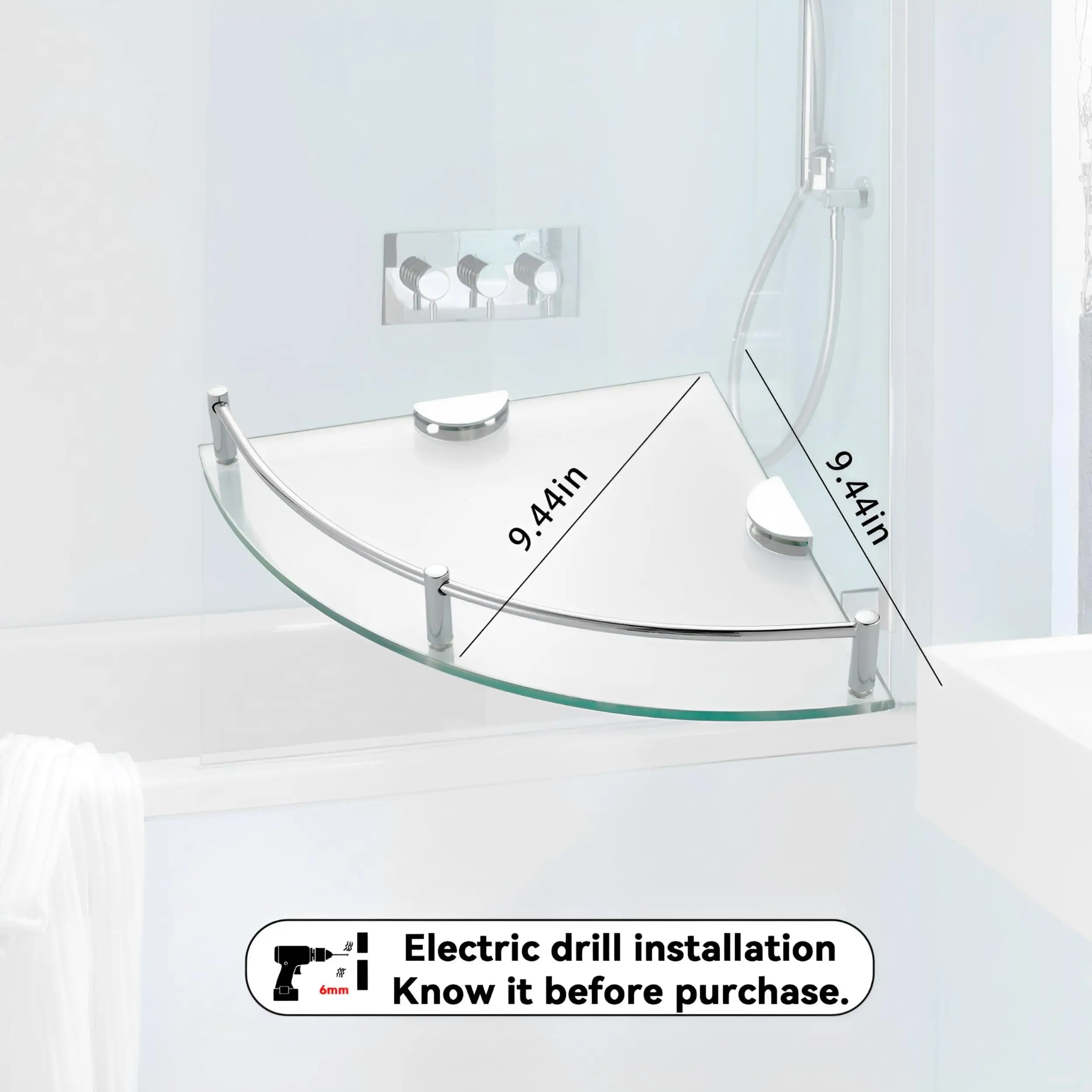Corner Shelf Cross-Border Stainless Steel Glass Shelf Single Layer Double Layer Corner Shelf Toilet Toilet Bathroom Glass Tripod