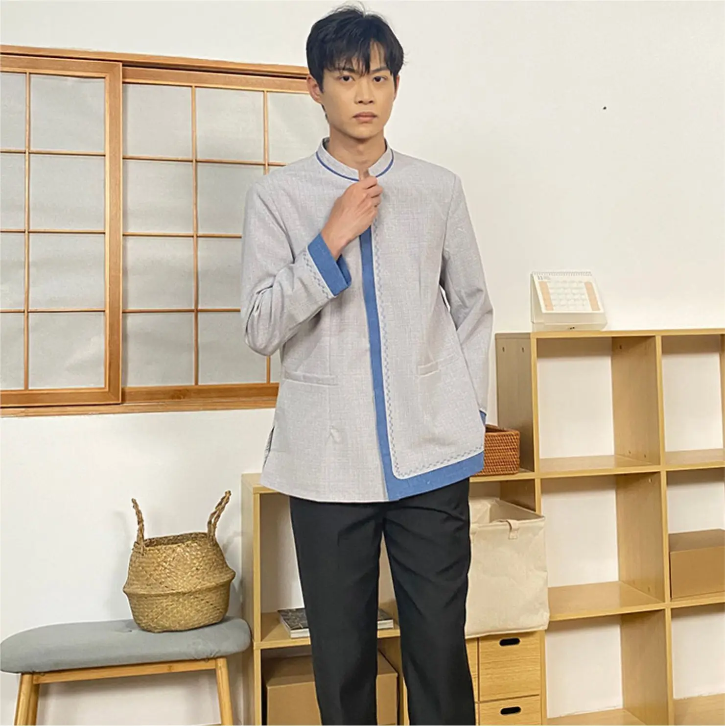 Мужское пальто шеф-повара с длинным рукавом, Рабочая форма шеф-повара для ресторана, отеля, кухни, одежда, куртка шеф-повара