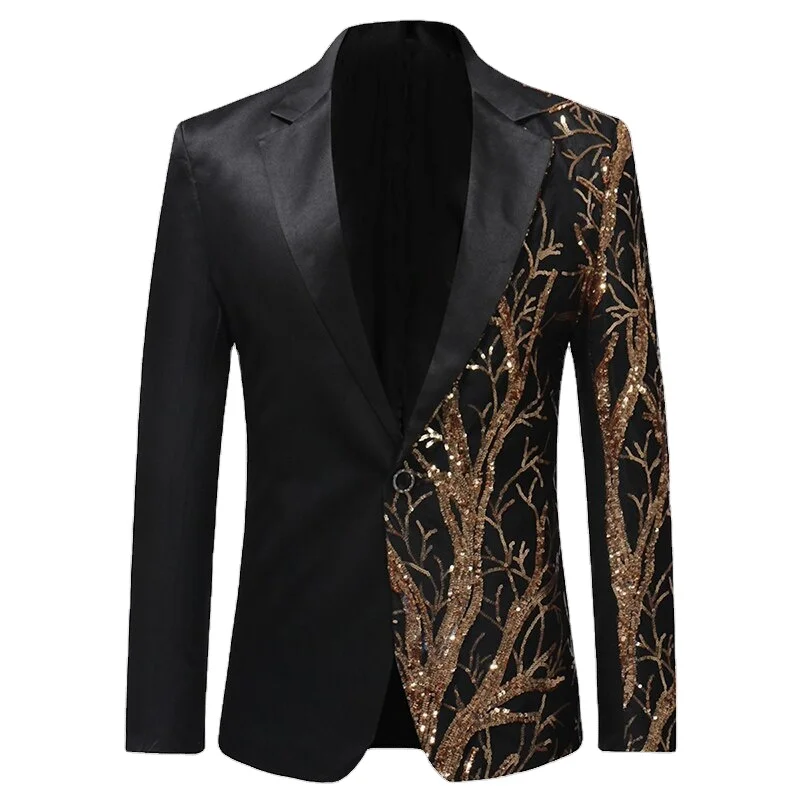 Men Single Button Mens Party Suit Jacket Casual Slim Fit Stage Dance Singer Costume Blazer