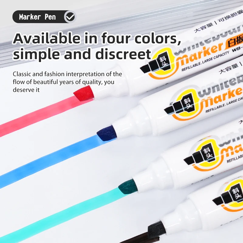 New product erasable oil-based paint marker whiteboard black marker pen with replaceable ink capsules for artware