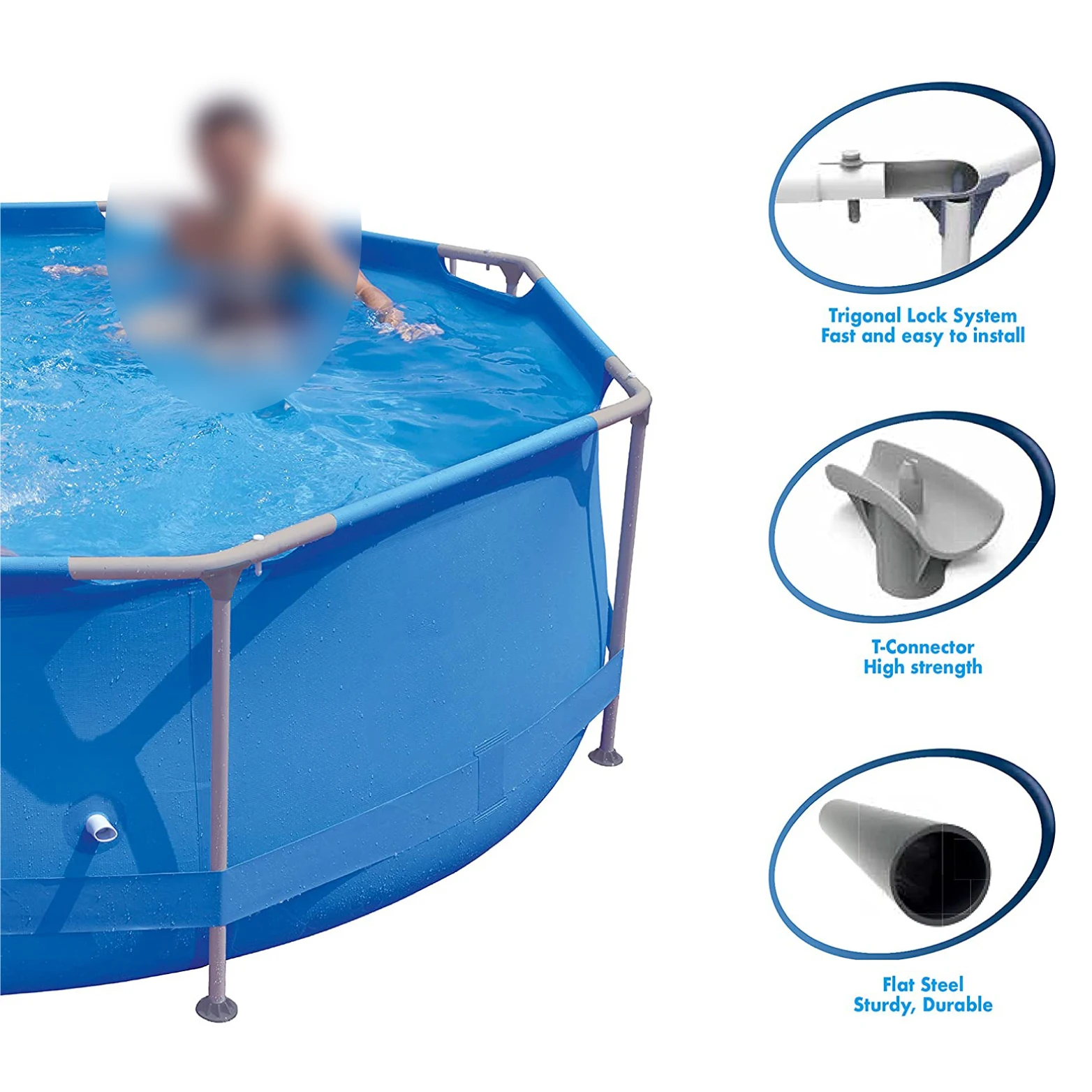 Durable Metal Frame Pool Large Inflatable Outdoor Family Above Ground Swimming Pool For Sale