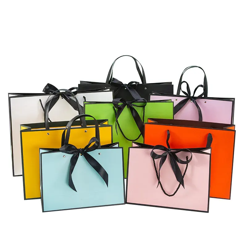 In stock and Custom Shopping Paper Bag with Logo premium Printed Paper Packaging Gift shopping Bag