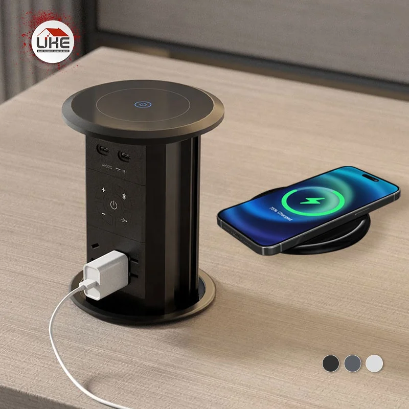 Электрическая подъемная розетка алюминиевая стандартная Автоматическая настольная со скрытой встроенной всплывающей розеткой