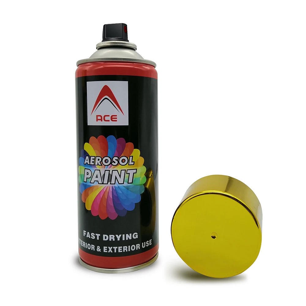 Metallic Golden Bright Gold Spray Paint Optional Color 400ml Painting Lacquer Auto Spray Factory Supply
