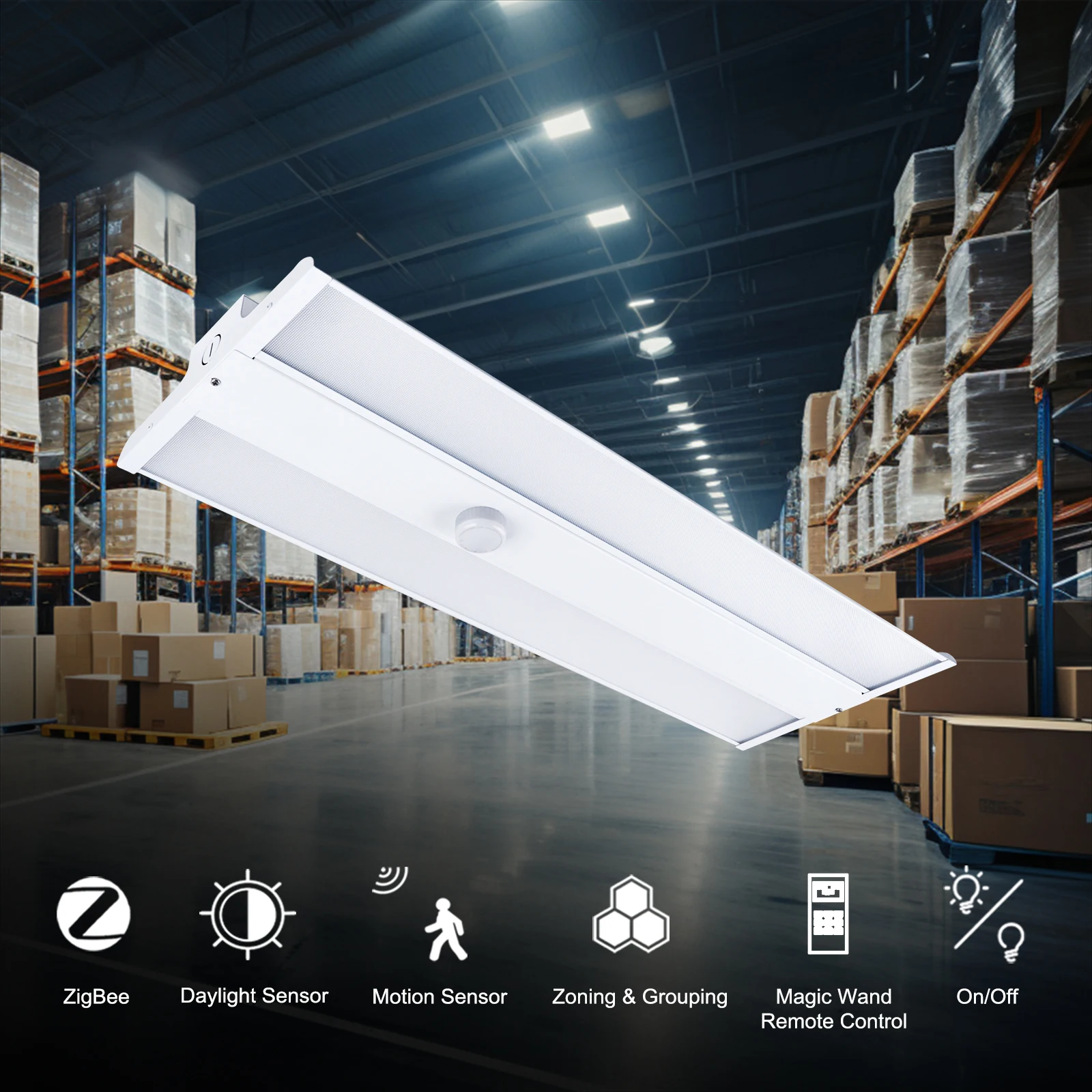 Zigbee Intelligent Control System Warehouse Linear Led Shop Sensor Dimmer Led High Bay Light