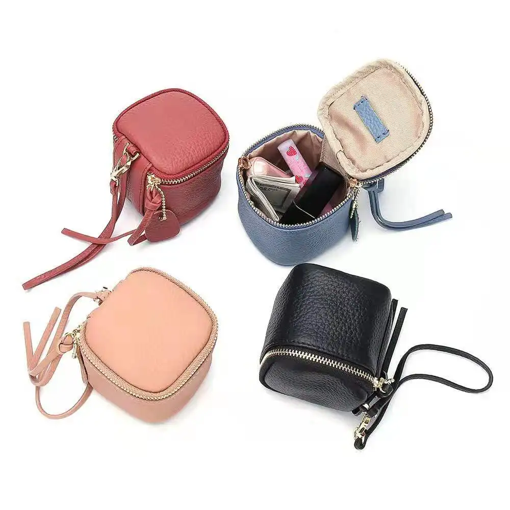 Hot Sales Organizer Travel Cosmetic Case Women Mini Genuine Leather Makeup Bag