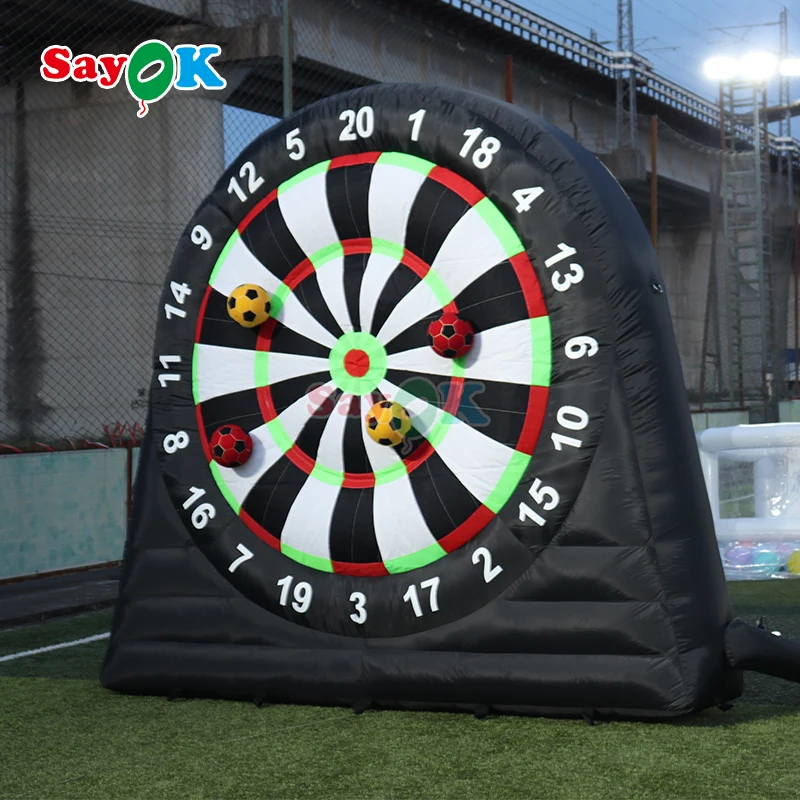 Large Interactive Football Dart Inflatable Sports Games Inflatable Football Darts With 8pcs Balls