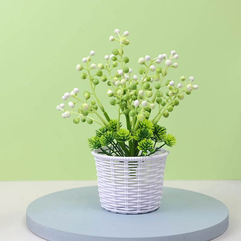 New Pe Green desktop bulk wholesale artificial plant eucalyptus cement pot luxurious home layout office