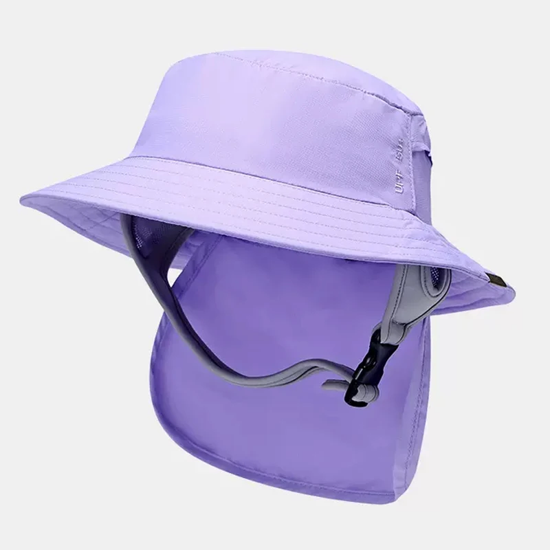 Summer waterproof surf hat Custom printed logo uv sun fishing casquette fisherman cap Nylon surfing Bucket Hats with chin strap