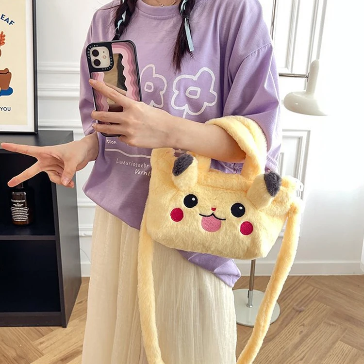 HL Kawaii Sanrios Plush Bag Kuromis My Melodies Cinnamorolls Anime Handbags Cute Hello KT Kitties Stuffed Backpack