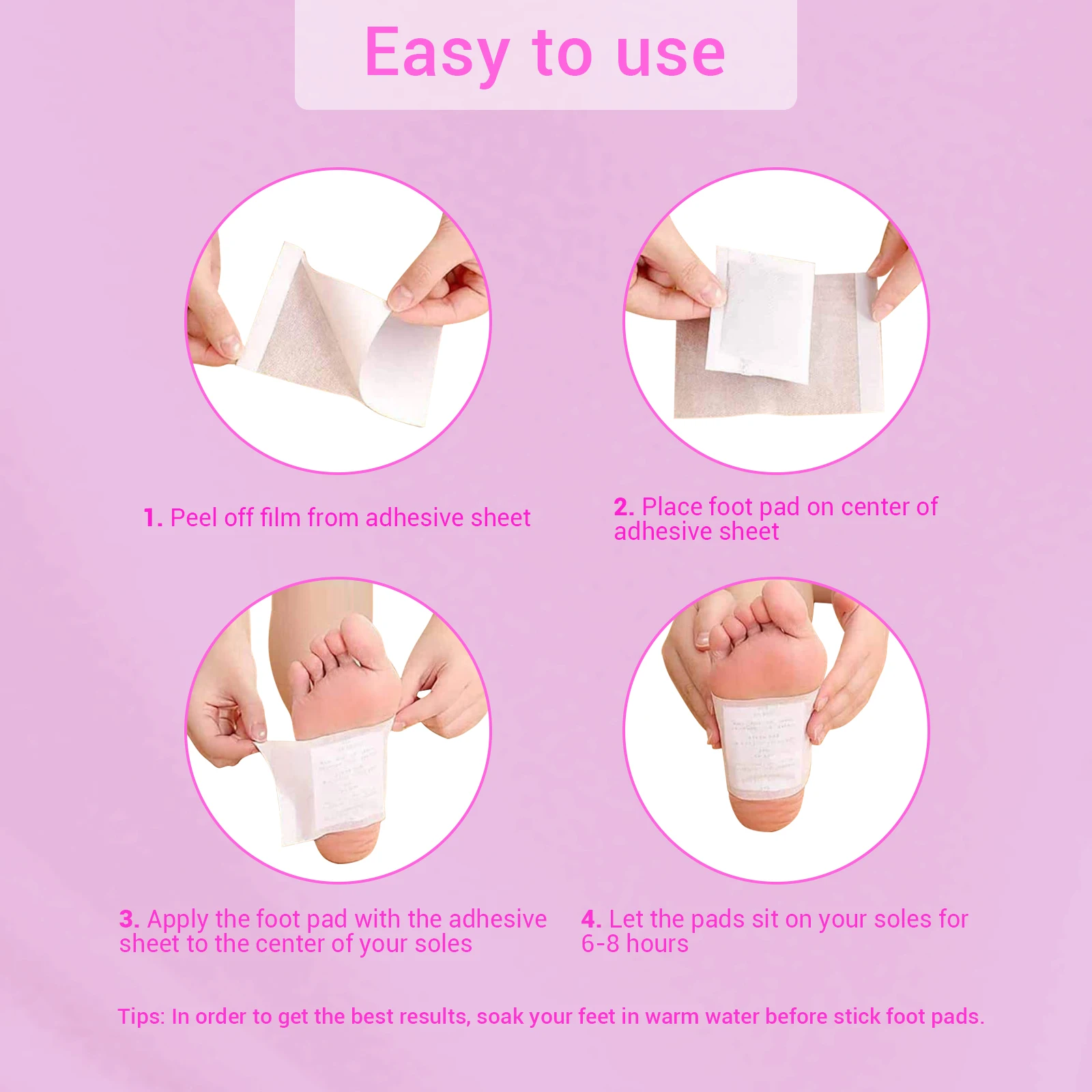 Natural Effective Detox Foot Patch for Stress Relief, Better Sleep