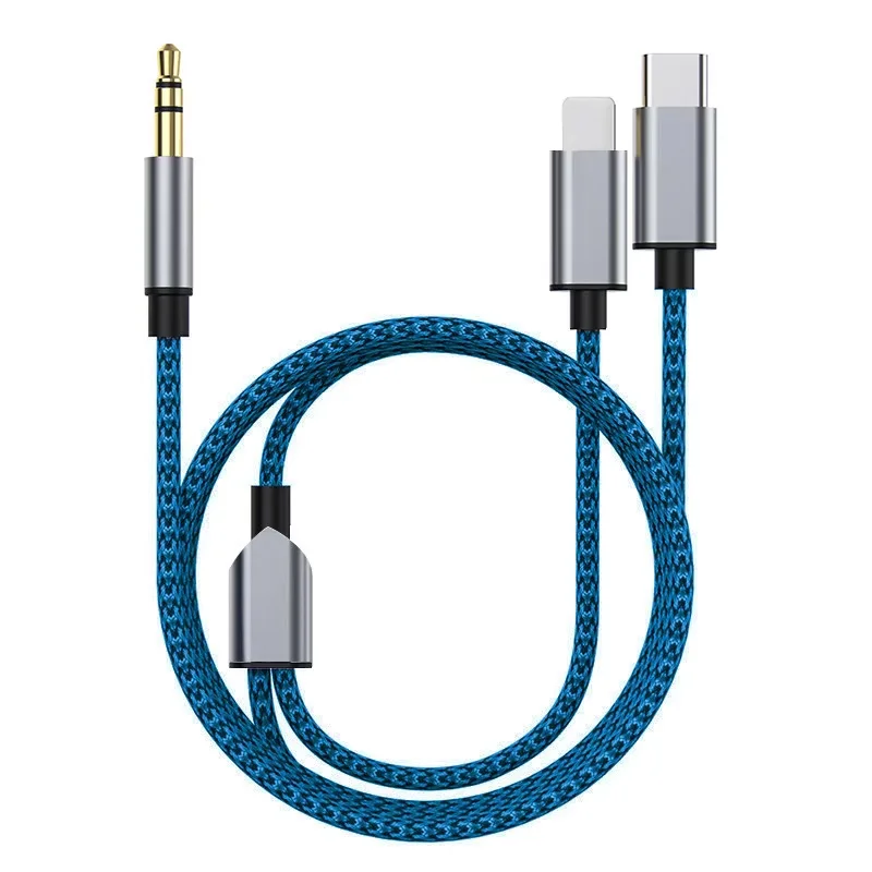 Applicable to 8pinType-c two-in-one connection cable car AUX audio cable 3.5mm conversion cable