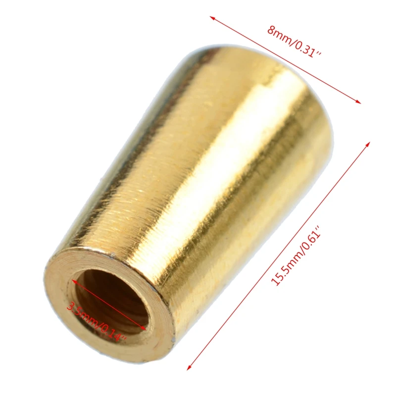 Metal Tip 3 Way Internal Thread 3.5mm Brass Electric Guitar Toggle Switches Knobs Tip Button