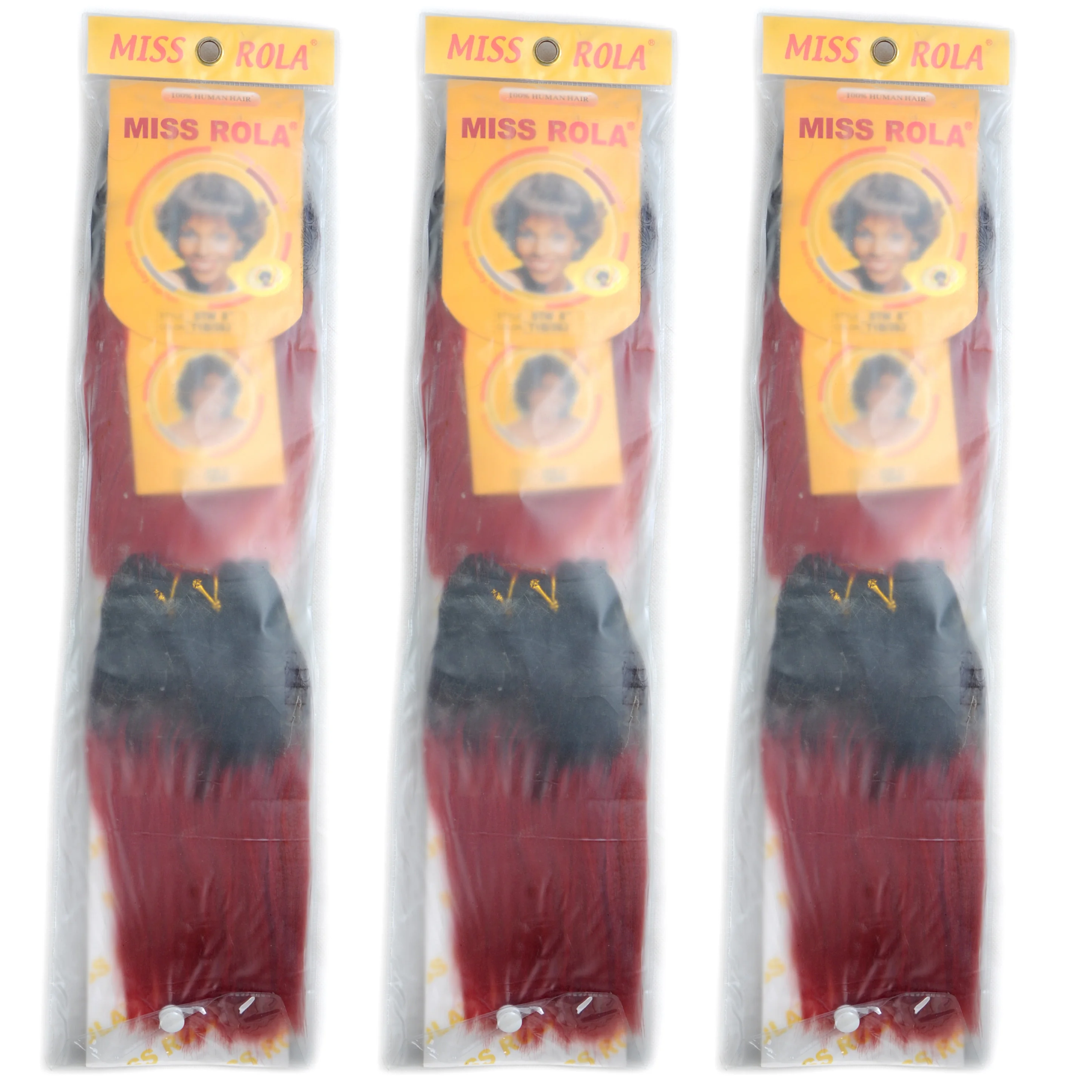 STW 8 Straight Bundles Weave Hair Weft 2 Bundles a Pack 100G a Pack  Synthetic Hair Extension 8 inch,Mix Ombre Black&Wine