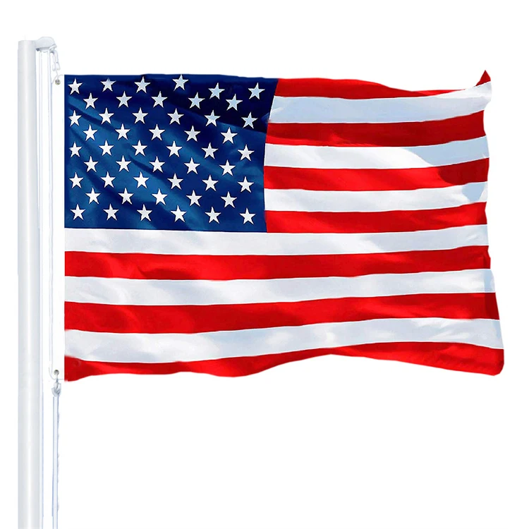 Wholesale Digital Silk Screen Printing USA 3x5 Flags Embroidered Stars and Stripes  Polyester Nylon American Flag