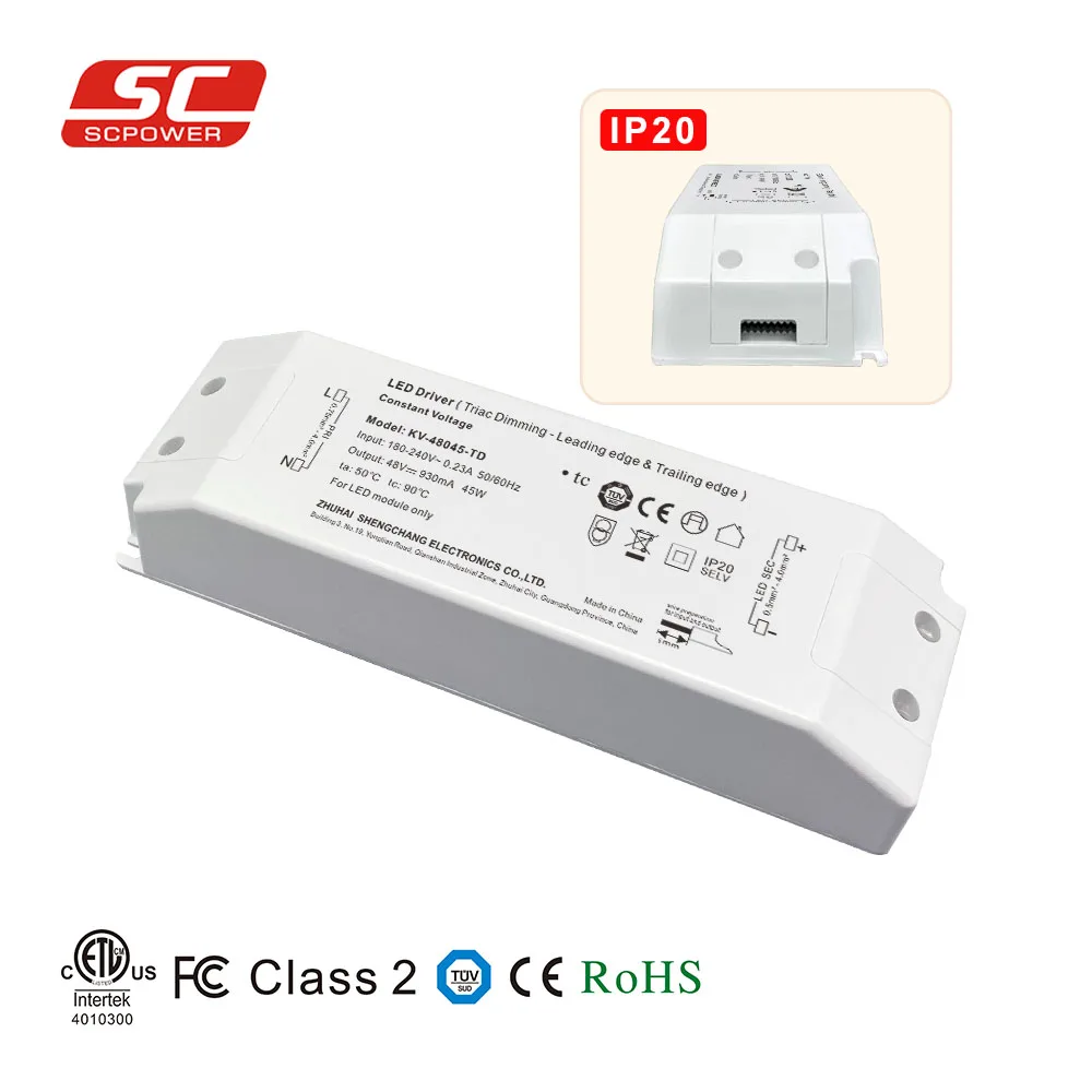 led ceiling lights 220 48 volt transformer triac dimmable led driver 45w high voltage power supply