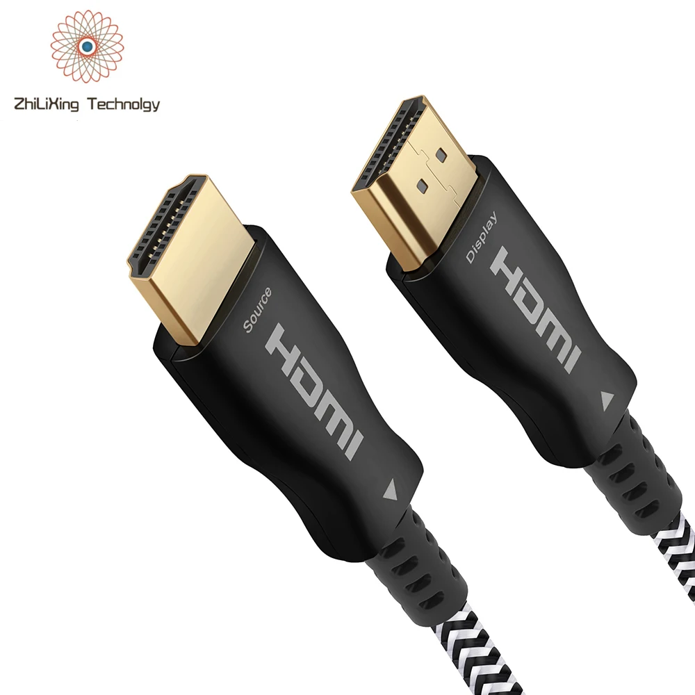 Hot Selling 2160P high resolution black HDMI fiber optic cable 4K 60HZ at 18gbps with Ethernet for HDTV PS3/4 computer projector