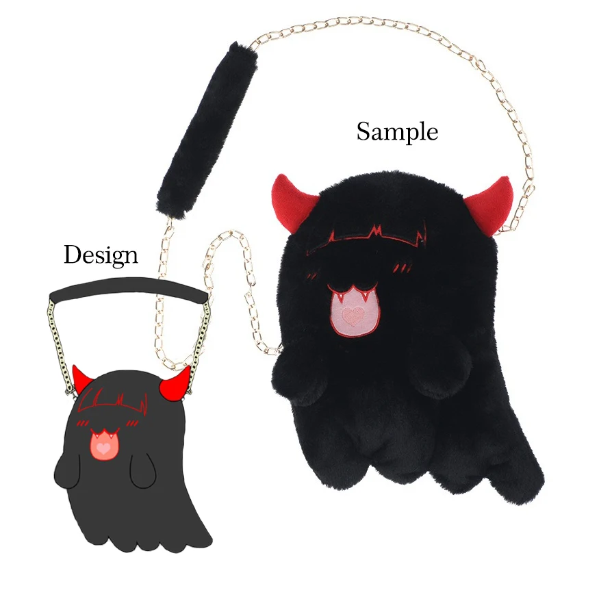 Customized plush backpacks cartoon plush backpack custom design shoulder bag for girl and women ita crossbody bag