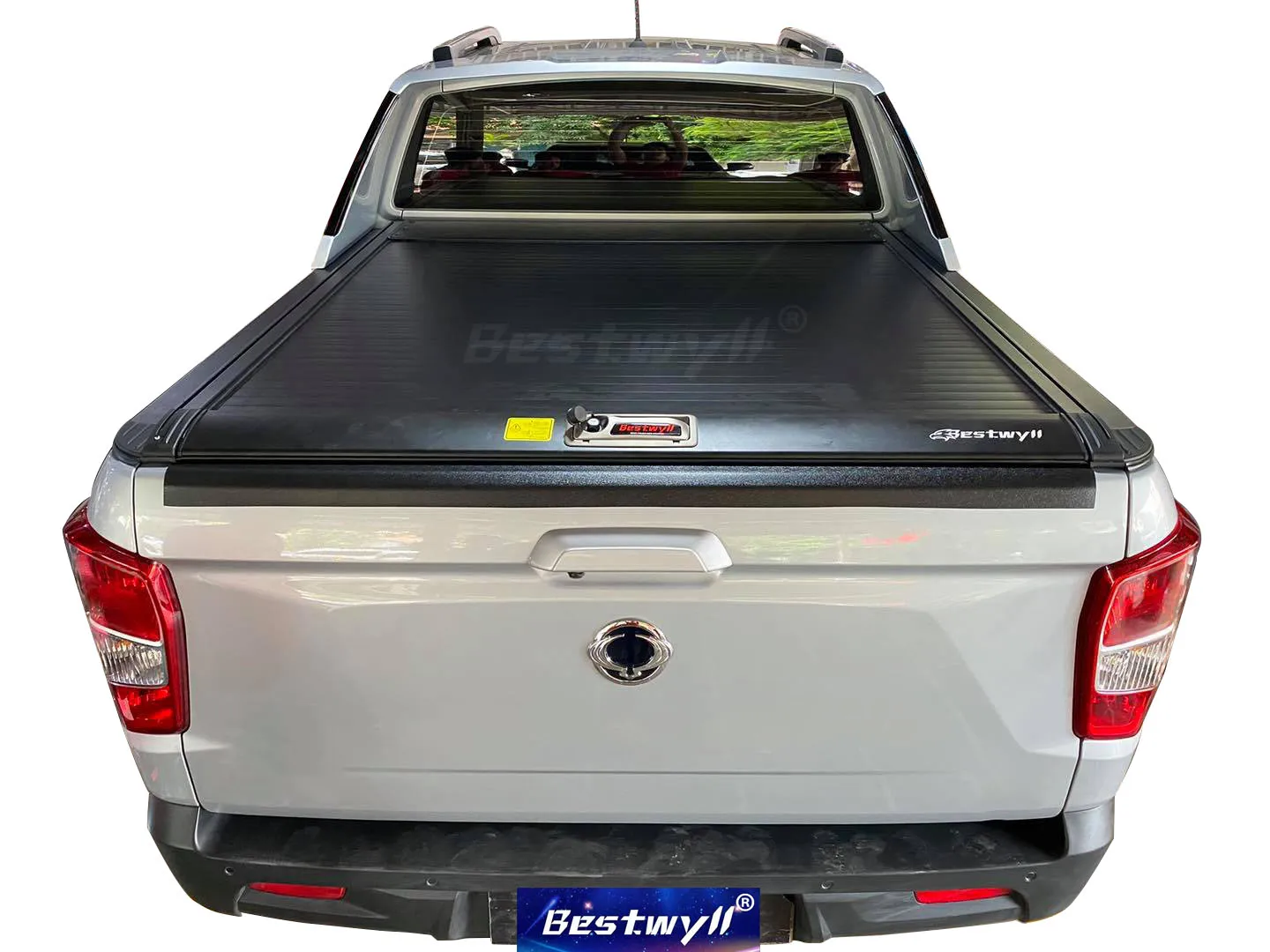 BESTWYLL Low Profile Truck Rollup Cover Roll Shutter Manual Tonneau Bed Cover For Ssangyong Rexton Long Bed Musso Grand 2018 K25