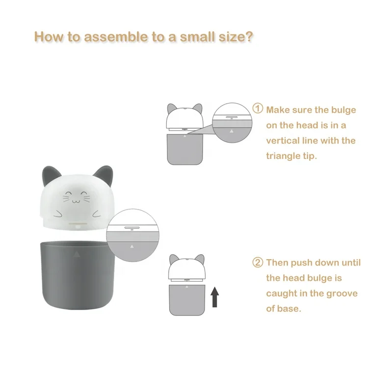Steriliser UV and Ozone portable kitten shape ozone disinfection 6 minutes assembled 2 size PP BPA free baby pacifier Steriliser