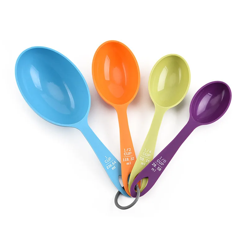 4pcs/Set Measuring Spoons Plastic Teaspoon Measure Spoon Cups Gram Scoop Ladle Kitchen Accessory