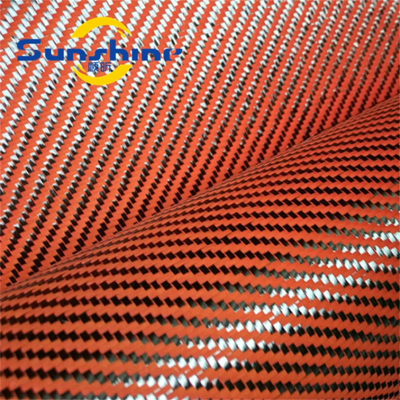 Twill weaved kevlar carbon fiber fabrics for inner decoration for automotive industry