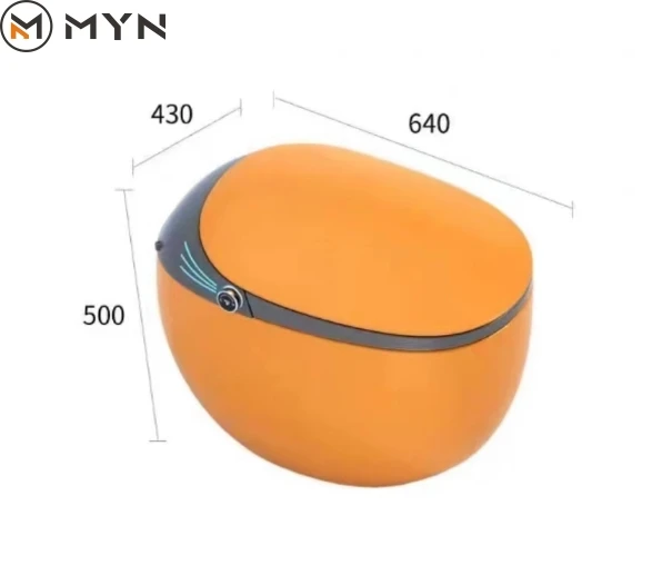 High Quality Orange Grey Color Electric Automatic Self Cleaning Integrated Egg Shaped Intelligent Smart Toilet