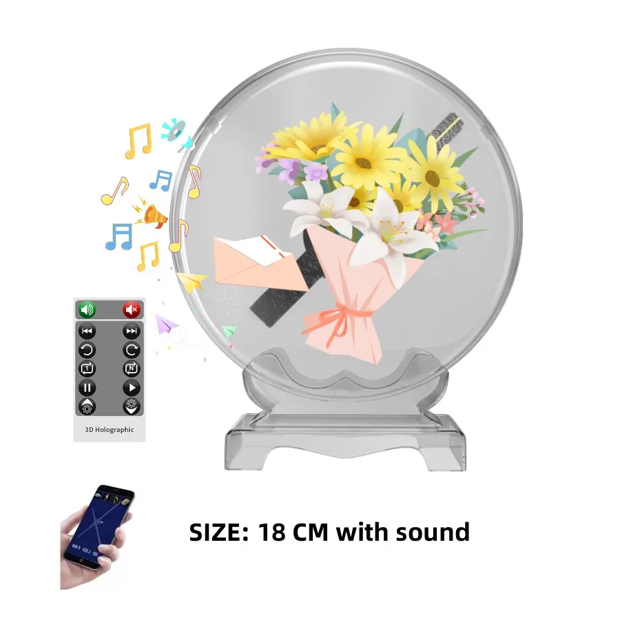 Nice mini 3d hologram fan display 18cm New portable 3d holographic fan  Mobile App control hologram projector in case