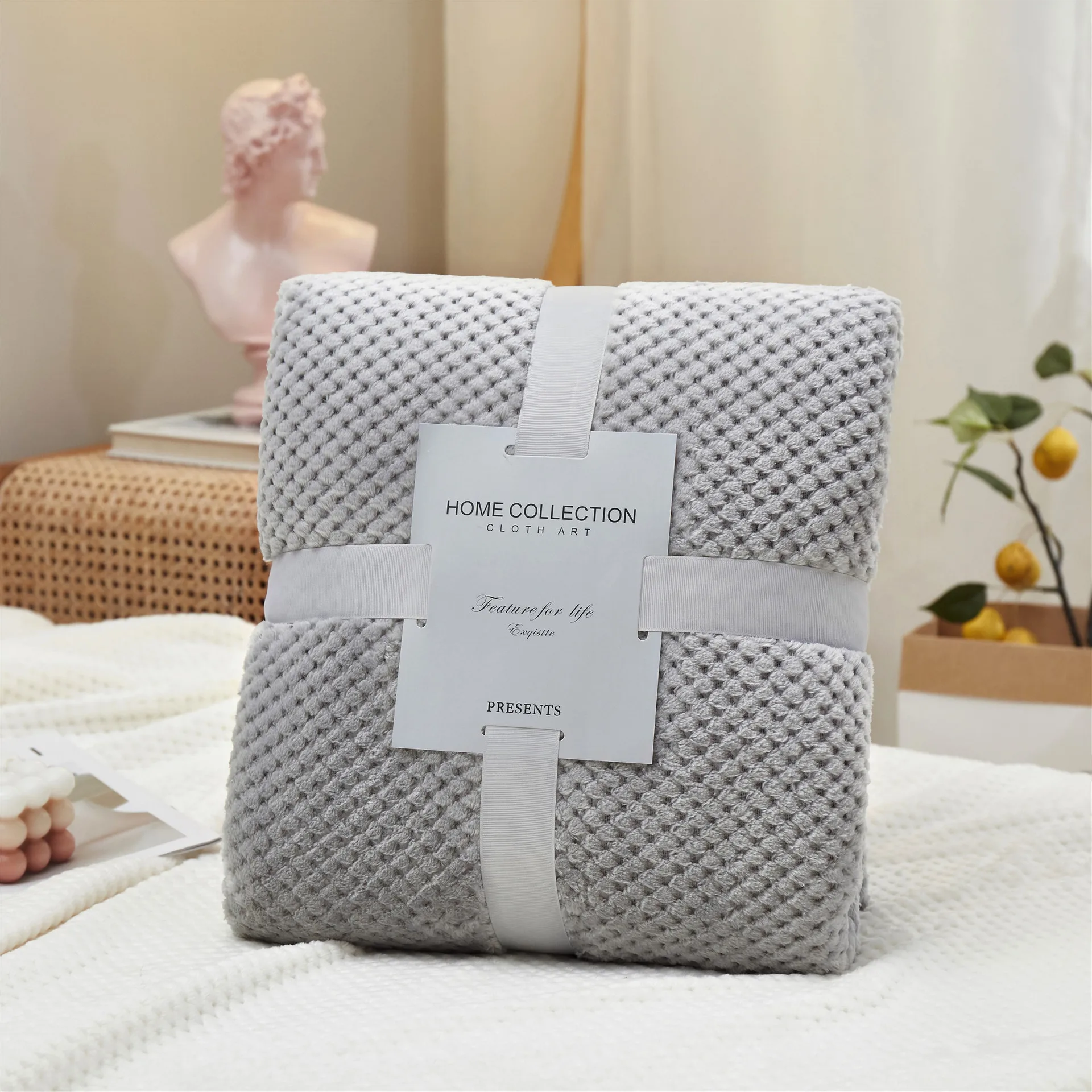 Printing Custom Yarn Throw Knitted Blankets Comfortable Blanket For Home Decor