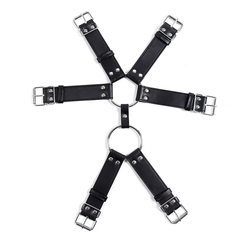 Wear Leather Clothes Bondage Body Restraints for Men Sexy Games Appliance