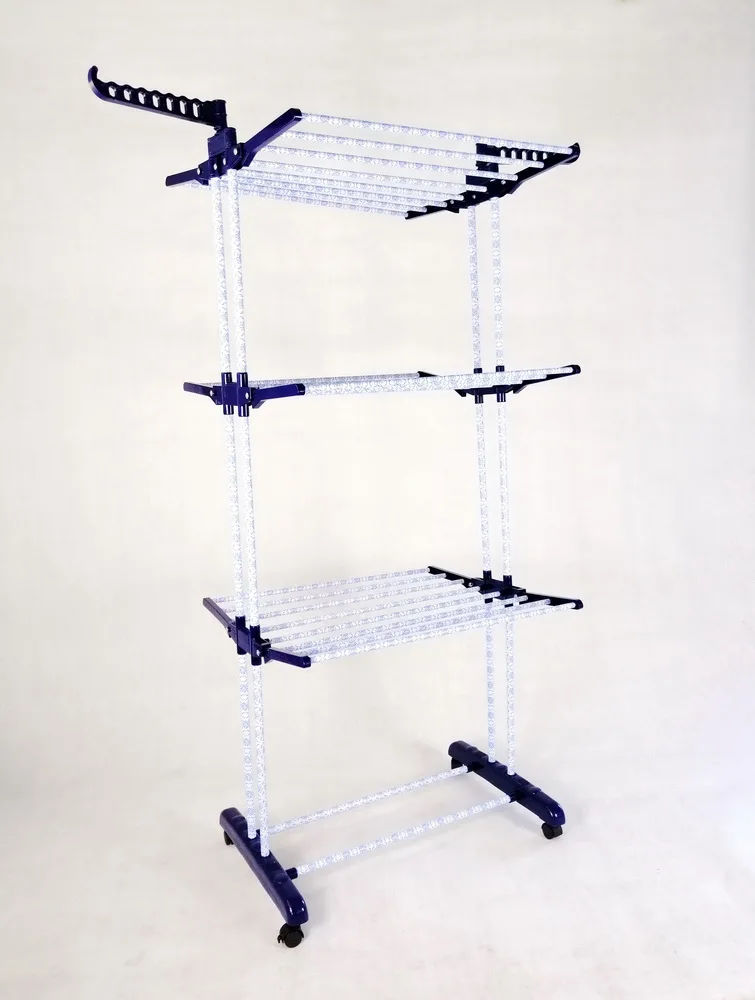 BS 8031 folding clothes drying rack that can be  adjustable and folded into small box