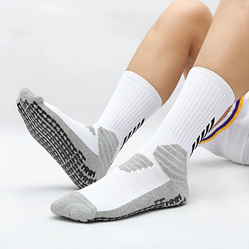 custom need logo strip tube elite adult anti slip soccer grip crew socks handball basketball