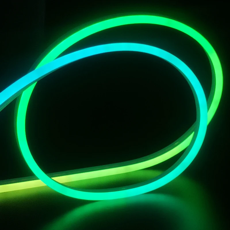 12V Smart Music Controlled 10ft 16.4ft Neon Flex Light Multi color RGB LED Strip Light for Wall Decor