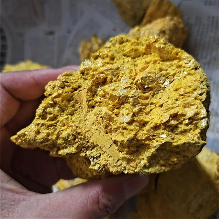 Hot sale natural rock realgar quartz rough stone sulfur mineral yellow orpiment mineral specimen for healing decoration