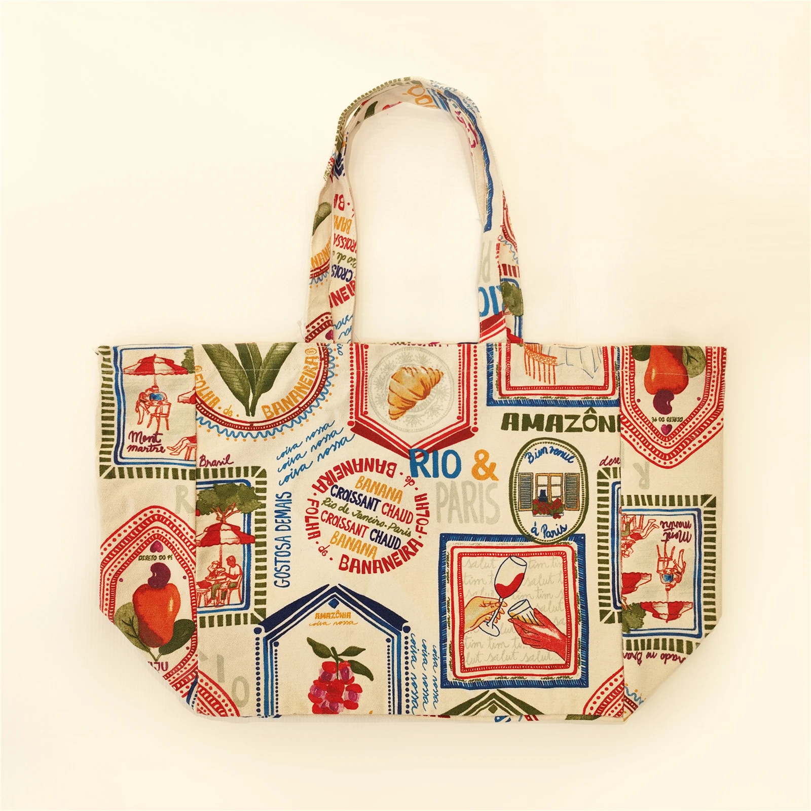 Fashion Large Capacity Hobo Bag Eco-friendly Canvas Shoulder Bag Foldable Cotton Shopping Tote Bag for Girls Sac Fourre-tout