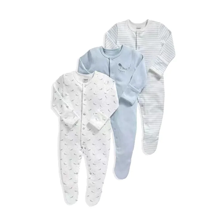 Baby Clothes Soft Newborn Romper Nordic Pattern Bamboo Cotton Infant Long Sleeved Leggings Jumpsuit