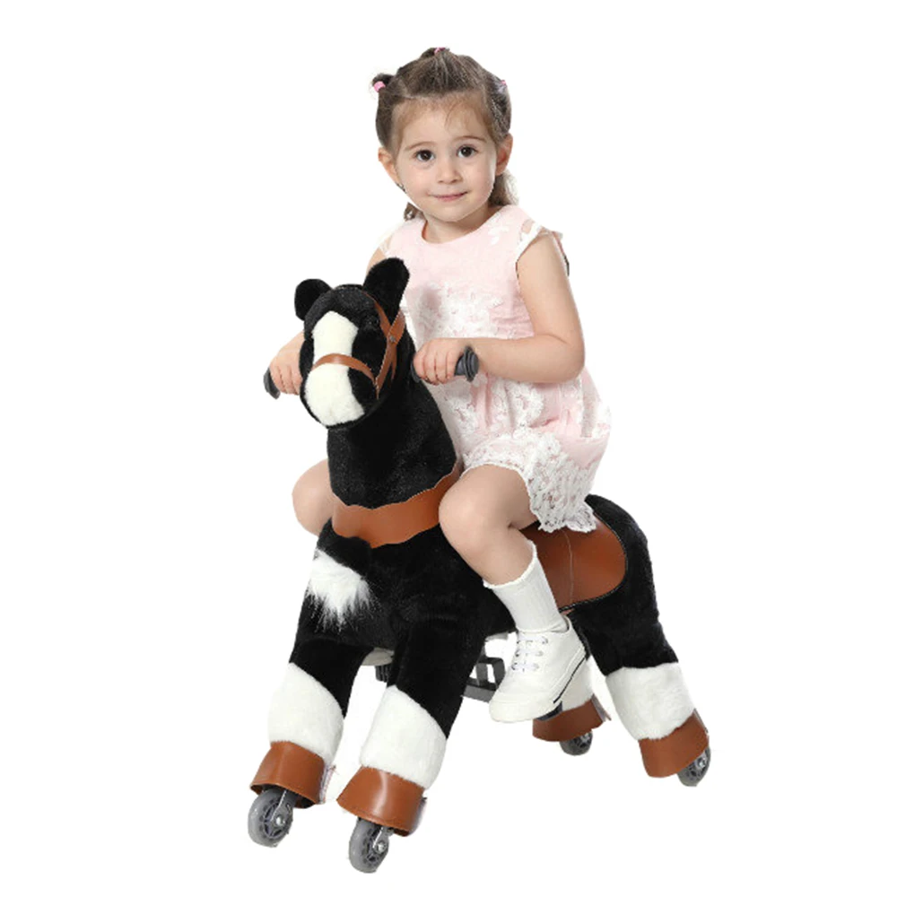 Black Color Mechanical horse scooters with pedals for park