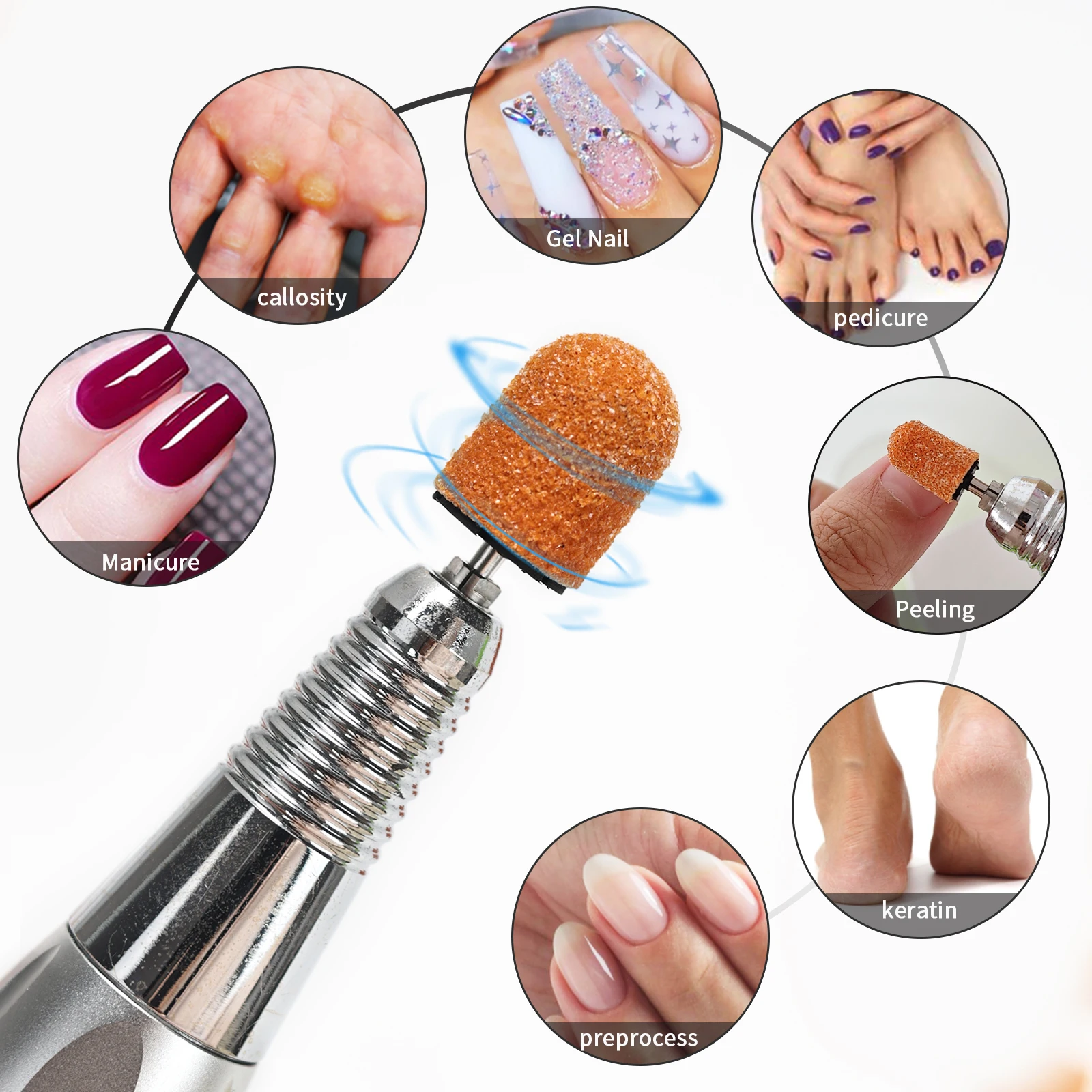 Nail tools Cloth base sand cap Pedicure remove dead skin calluses sand drum bearing cloth base sand cap