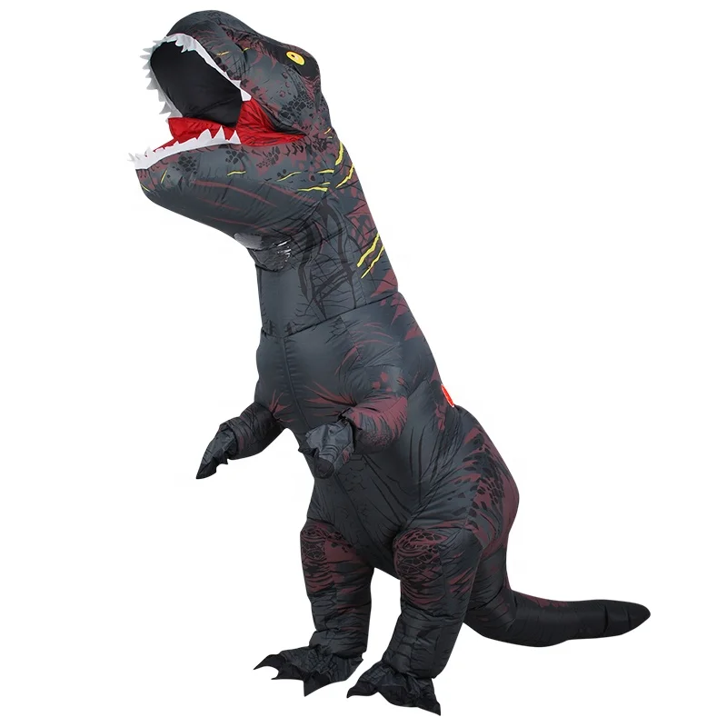 Горячая продажа надувной динозавр t rex Косплей Хэллоуин Удар вверх прогулки Рекс Динозавр талисман костюмы для взрослых детей