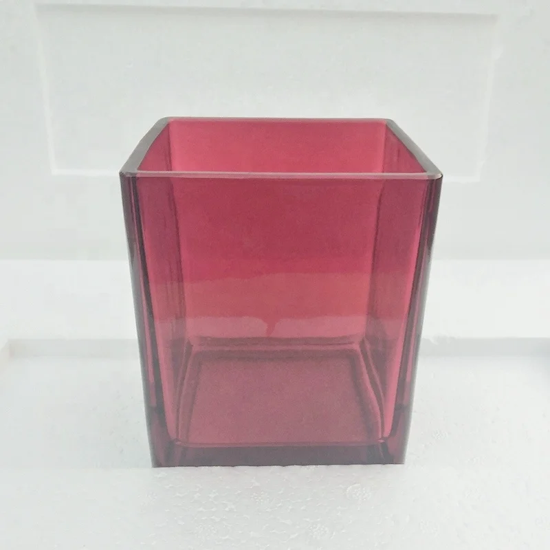 Supply New Stocked Square Glass Cube/Cube Glass Candle Holder/Cube Glass Tealight Holder for Xmas Holiday Indoor Decoration