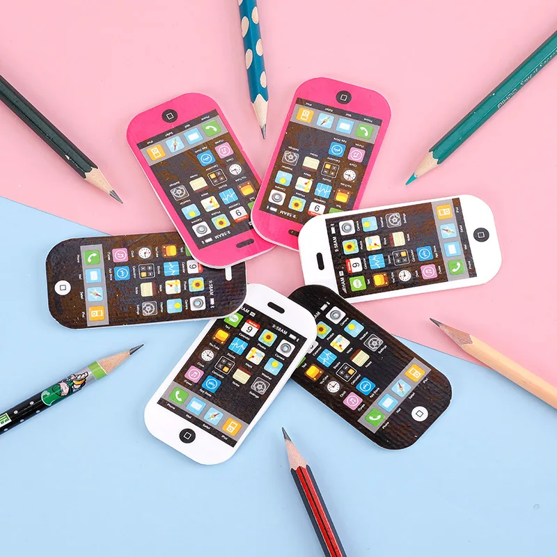 Custom Kawaii Stationery Rubber School Supplies Smart Phone Shaped Large Size Eraser For Children